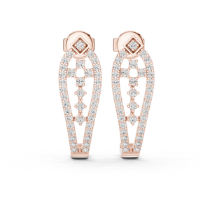 Diamond-Studded Gold Hoop Earrings