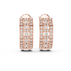 Rose Gold Diamond Geometric Hoop Earrings