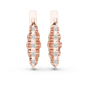 Rose Gold and Diamond Hoop Earrings