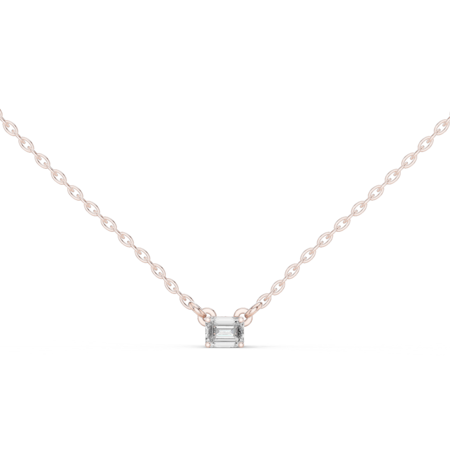 Emerald-Cut Diamond Pendant