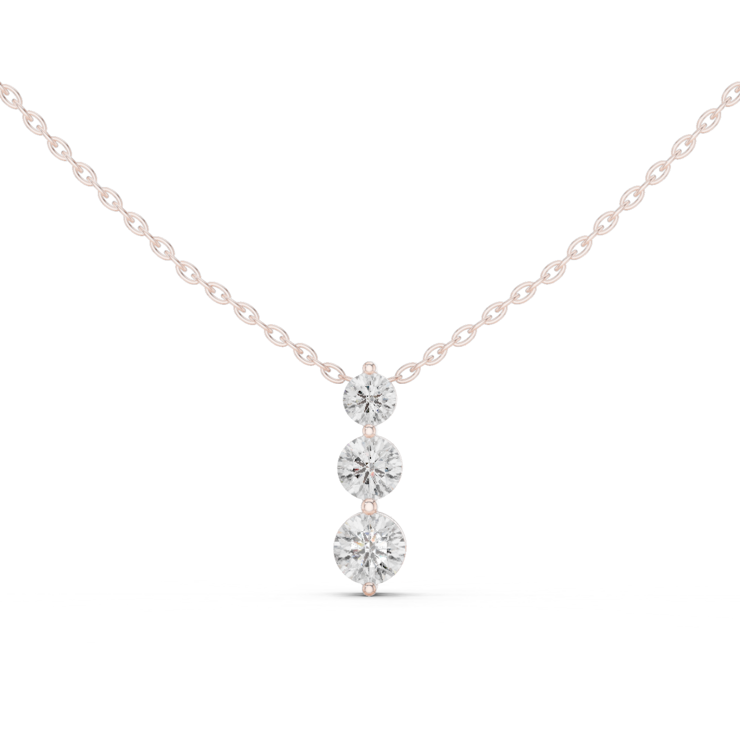 Three-Stone Round Diamond Pendant