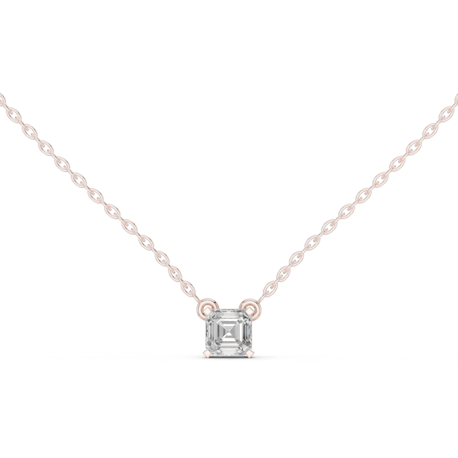 Asscher-Cut Diamond Solitaire Pendant