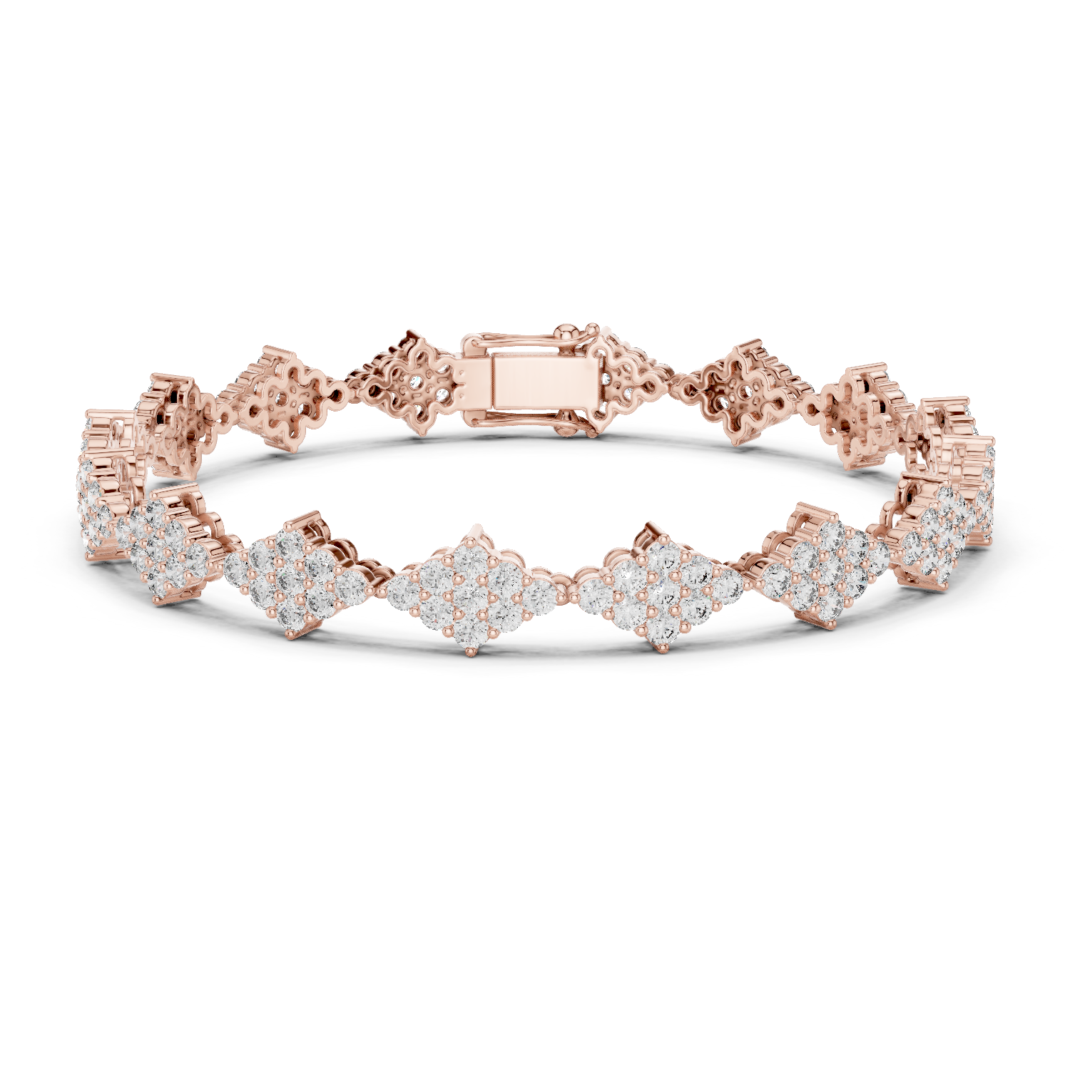 Diamond Cluster Lattice Bracelet