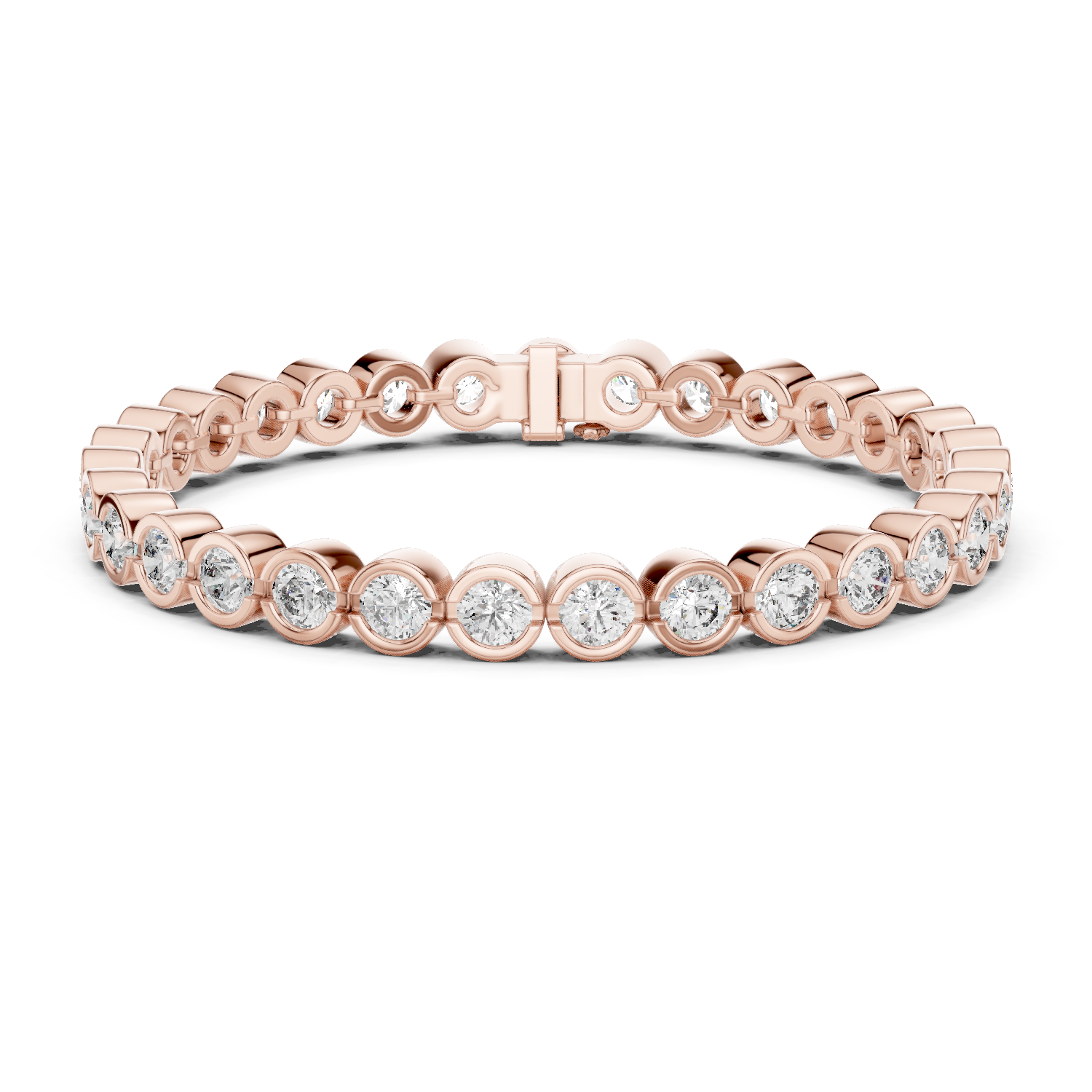 Bracelet with Bezel-Set Round Diamonds for Timeless Elegance