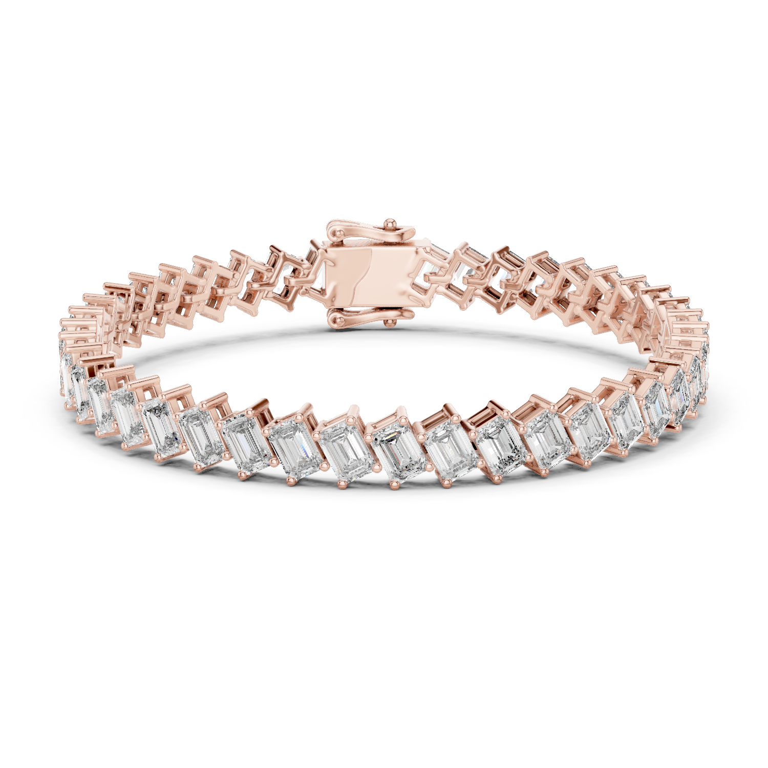Featuring a Row of Sparkling Emerald-Cut Diamonds