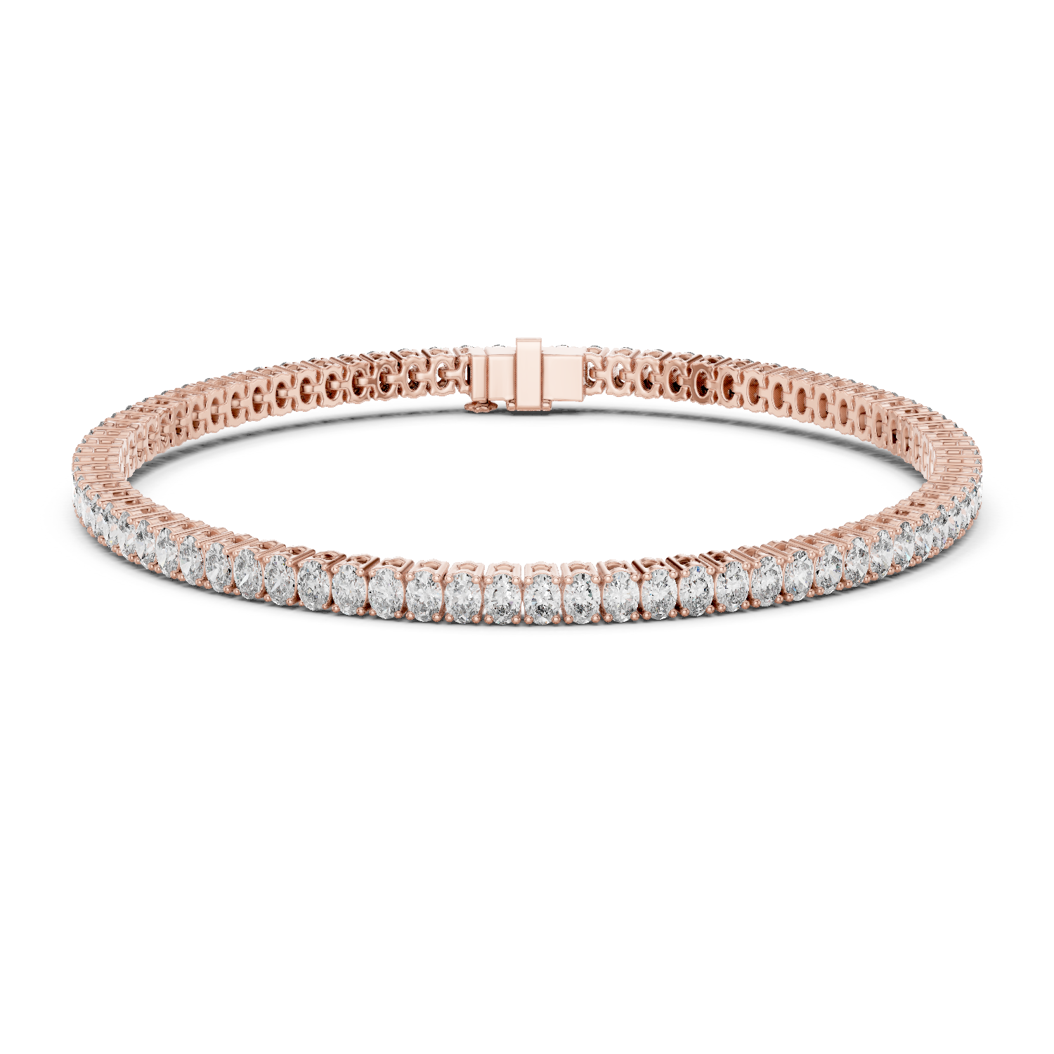 Oval-Cut Diamond Tennis Bracelet