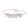 Bracelet with Sparkling Round Diamond Cluster on a Fine Chain