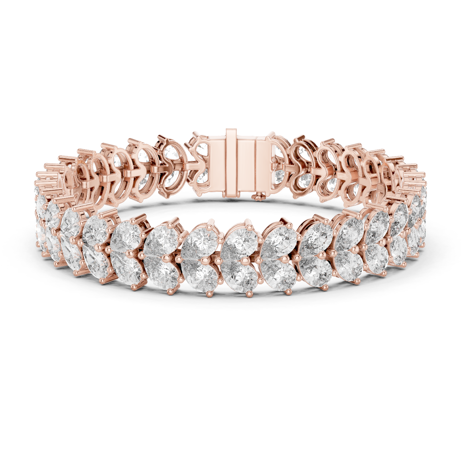 Double Row Pear-Shaped Diamond Bracelet