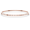 Minimalist Rose Gold Bangle with Channel-Set Diamonds