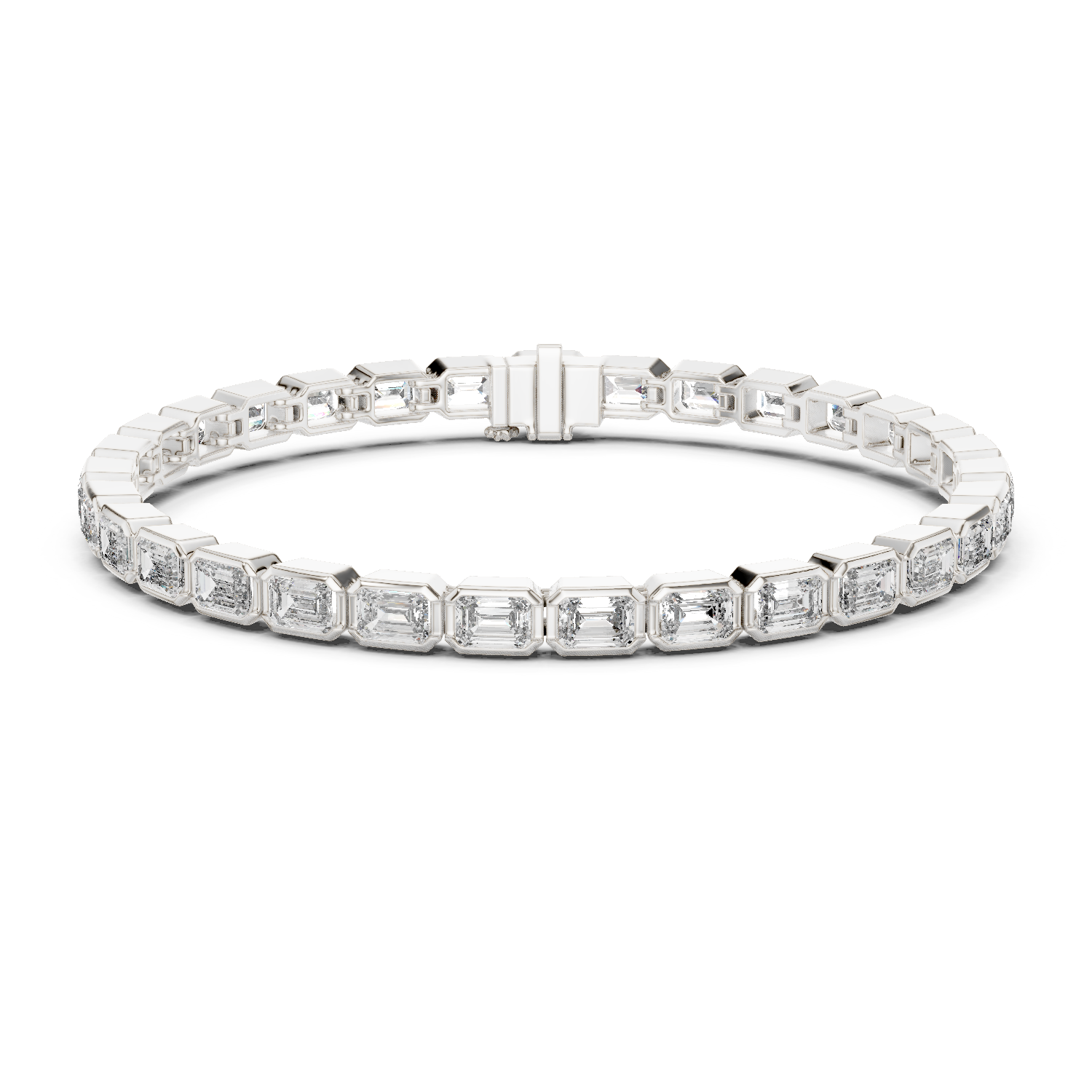 Regal Emerald-Cut Diamond Bracelet