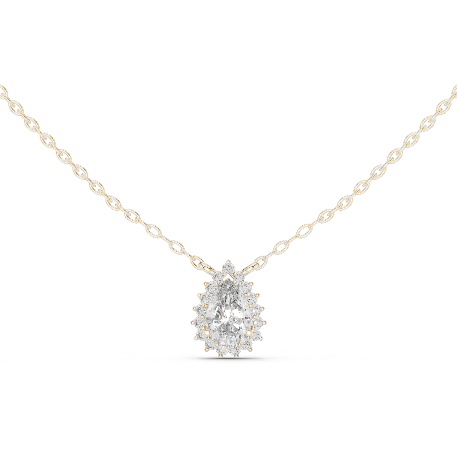 Teardrop Halo Diamond Pendant