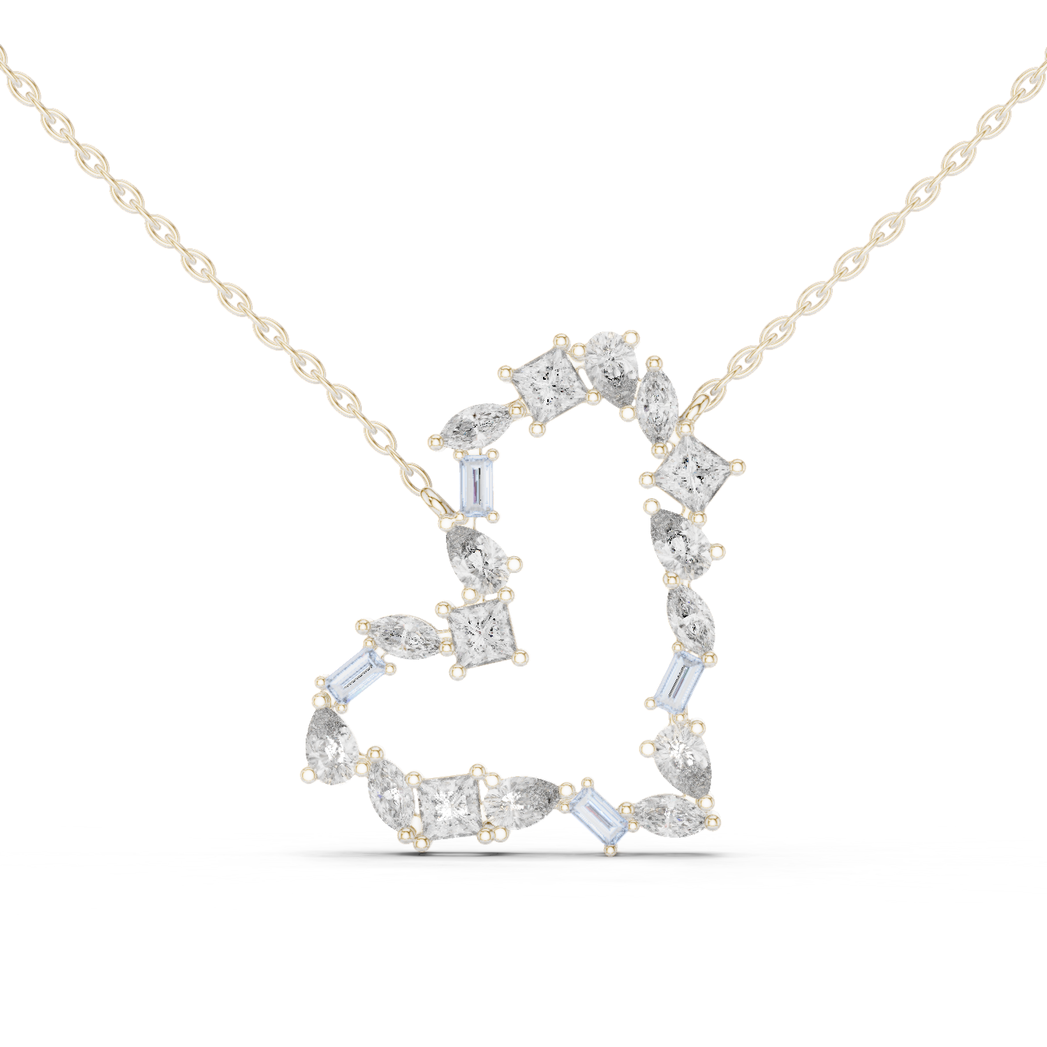 Diamond Heart Cluster Pendant