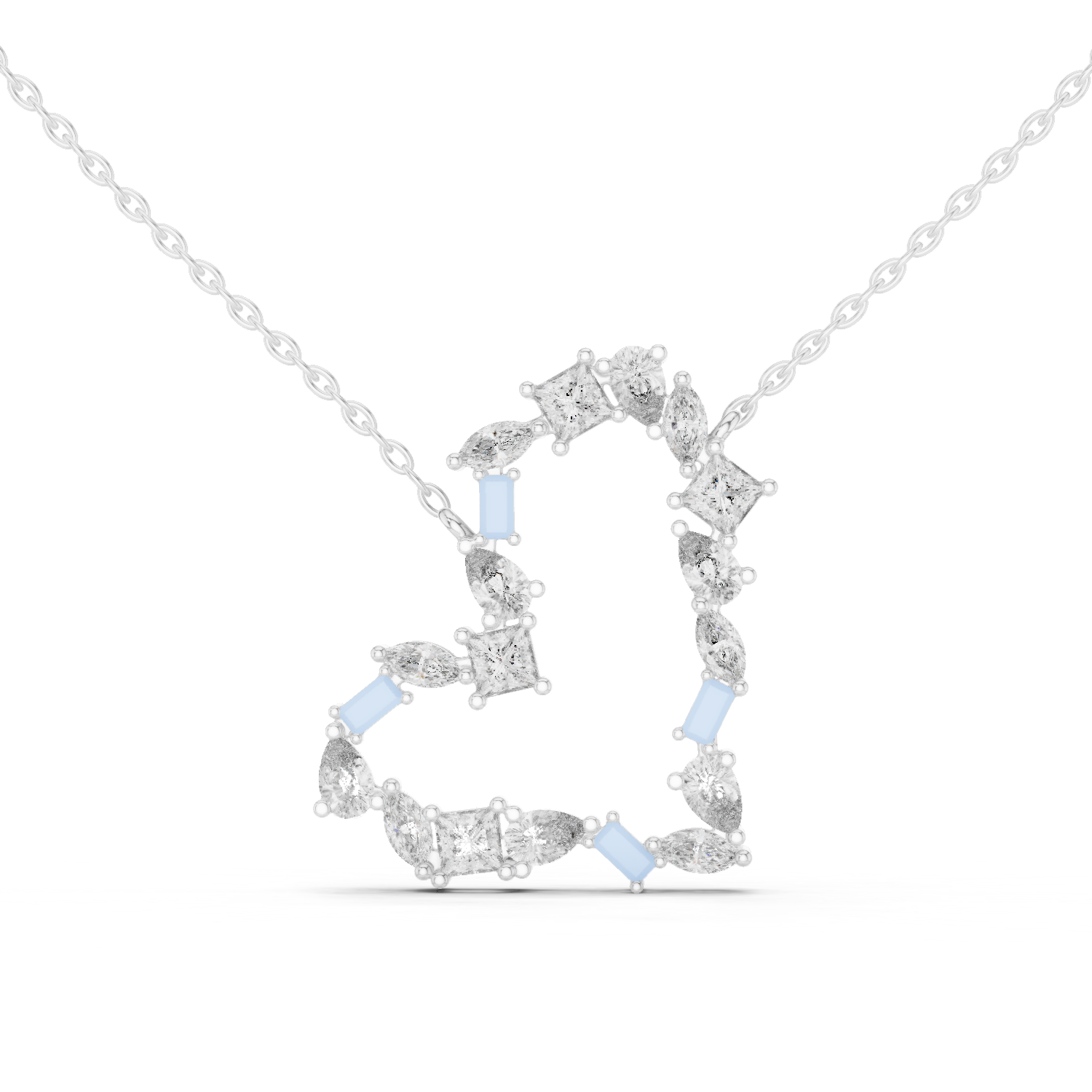 Diamond Heart Cluster Pendant