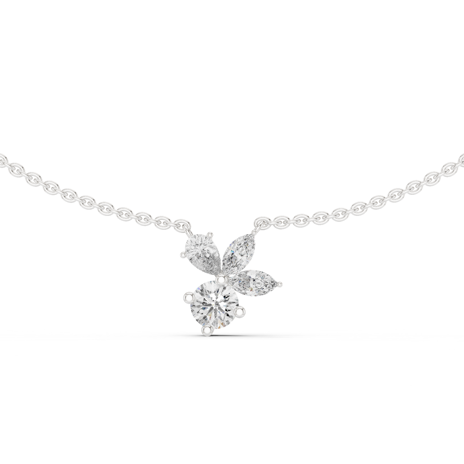 Floral Elegance Diamond Pendant in Rose Gold