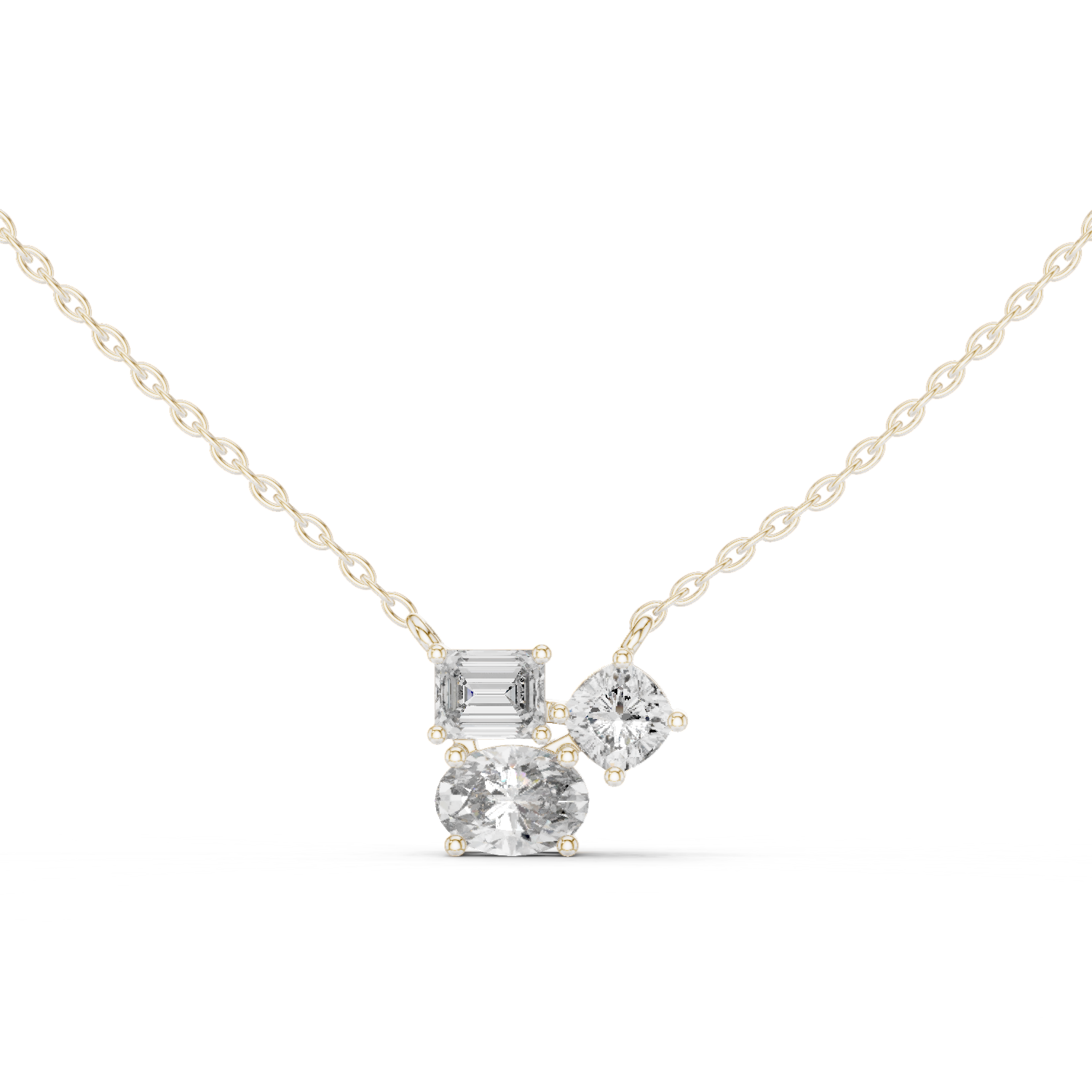 Three Distinct Diamond Cuts Pendant
