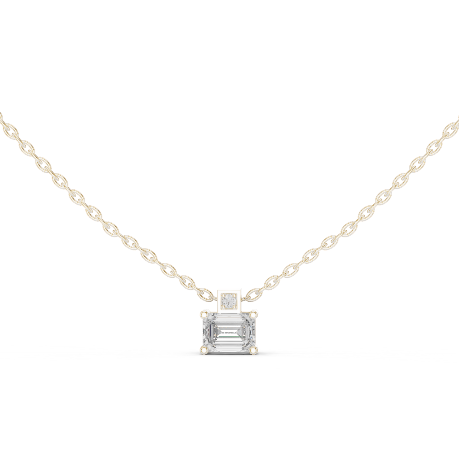 Architectural Sparkle: Dual-Cut Diamond Pendant