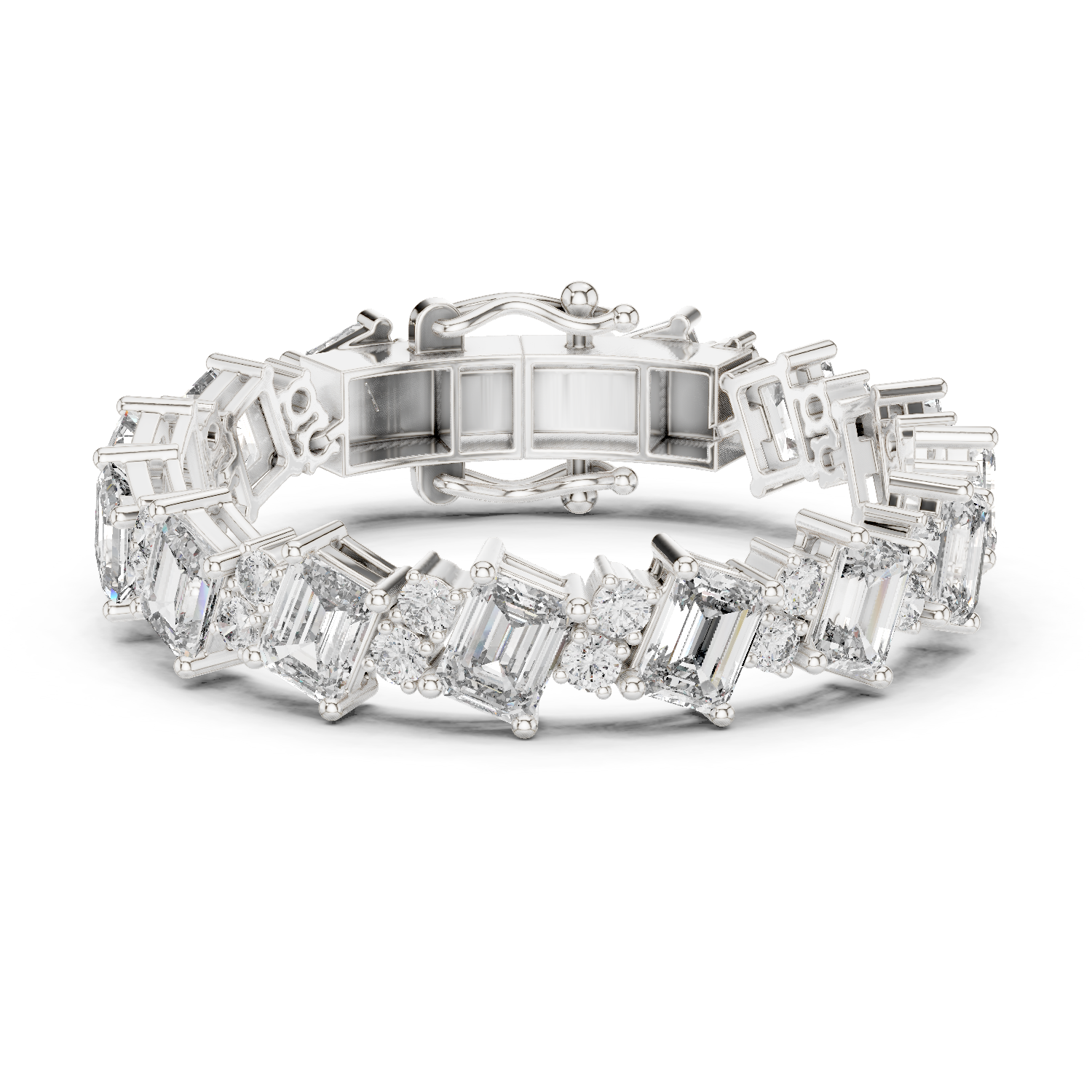 Exquisite Emerald-Cut Diamond Bracelet