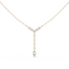 Delicate Y-Drop pendant with Marquise and Round Diamonds