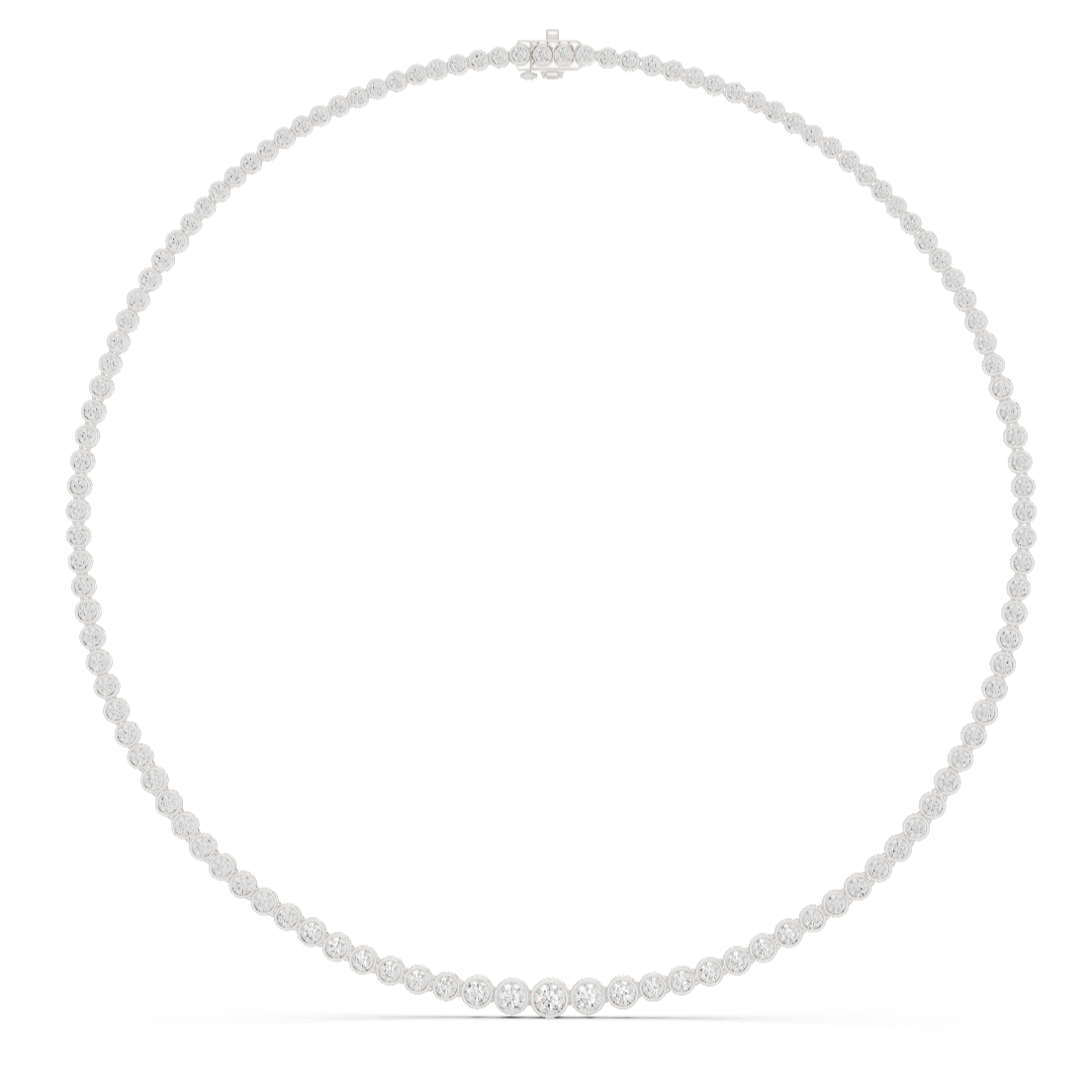 Classic Round Diamond Tennis Necklace