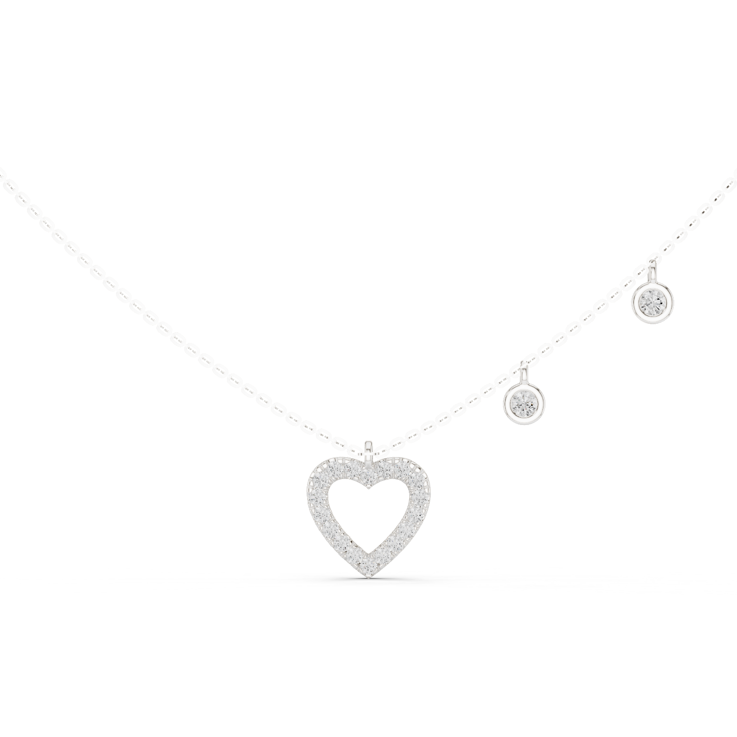 Open Heart Diamond Pendant Pendant