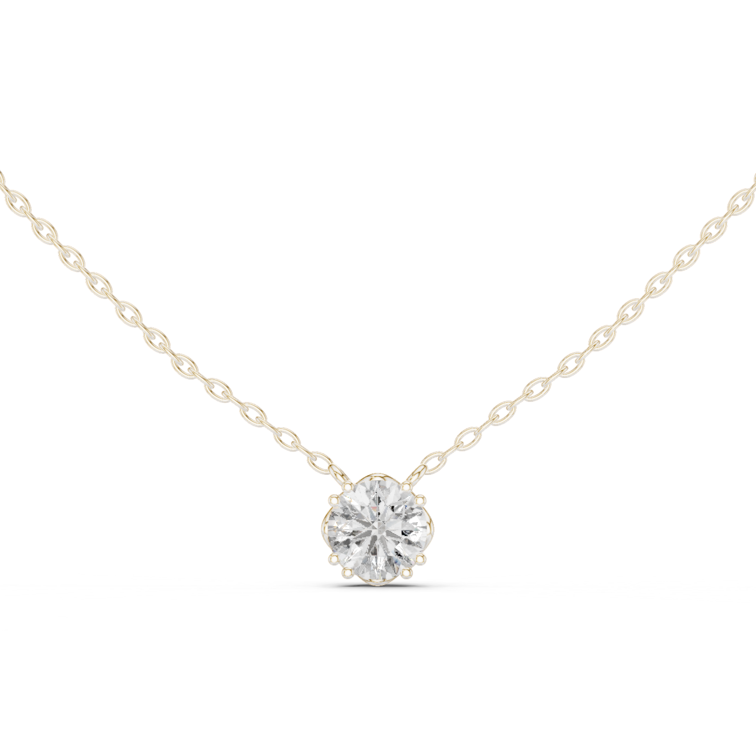 Solitaire Pendant with Round Brilliant-Cut Diamond