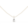 Brilliant pear-shaped diamond cradled in a minimalist
