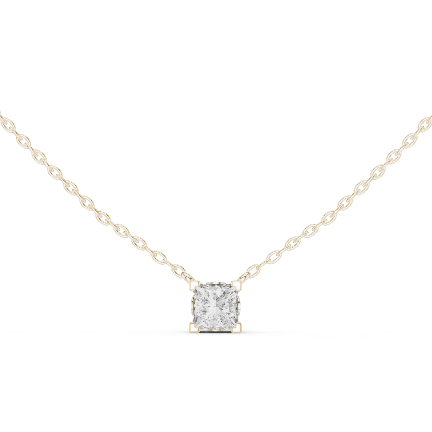 Princess Cut Solitaire Pendan