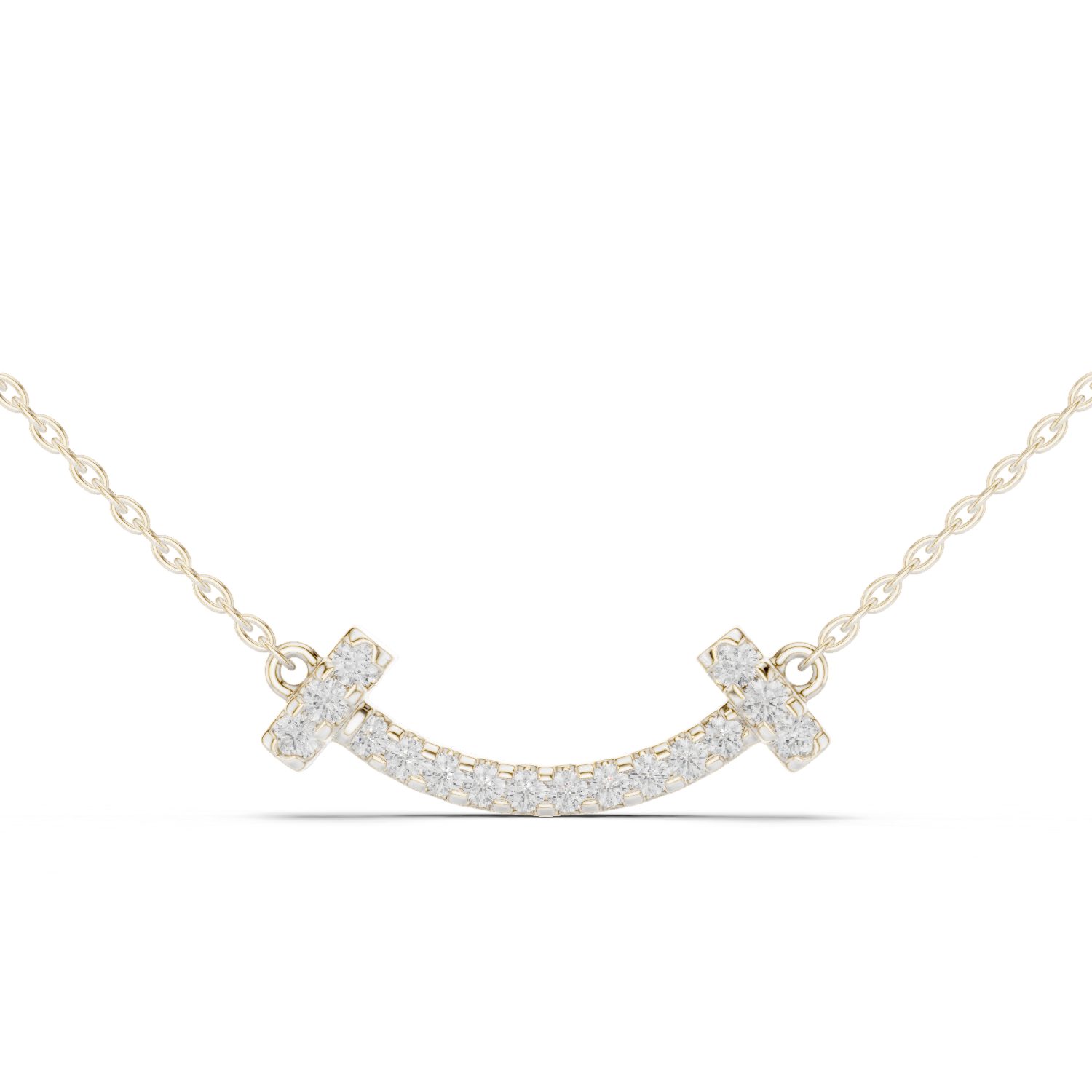 Diamond-Accented Smile Bar pendant