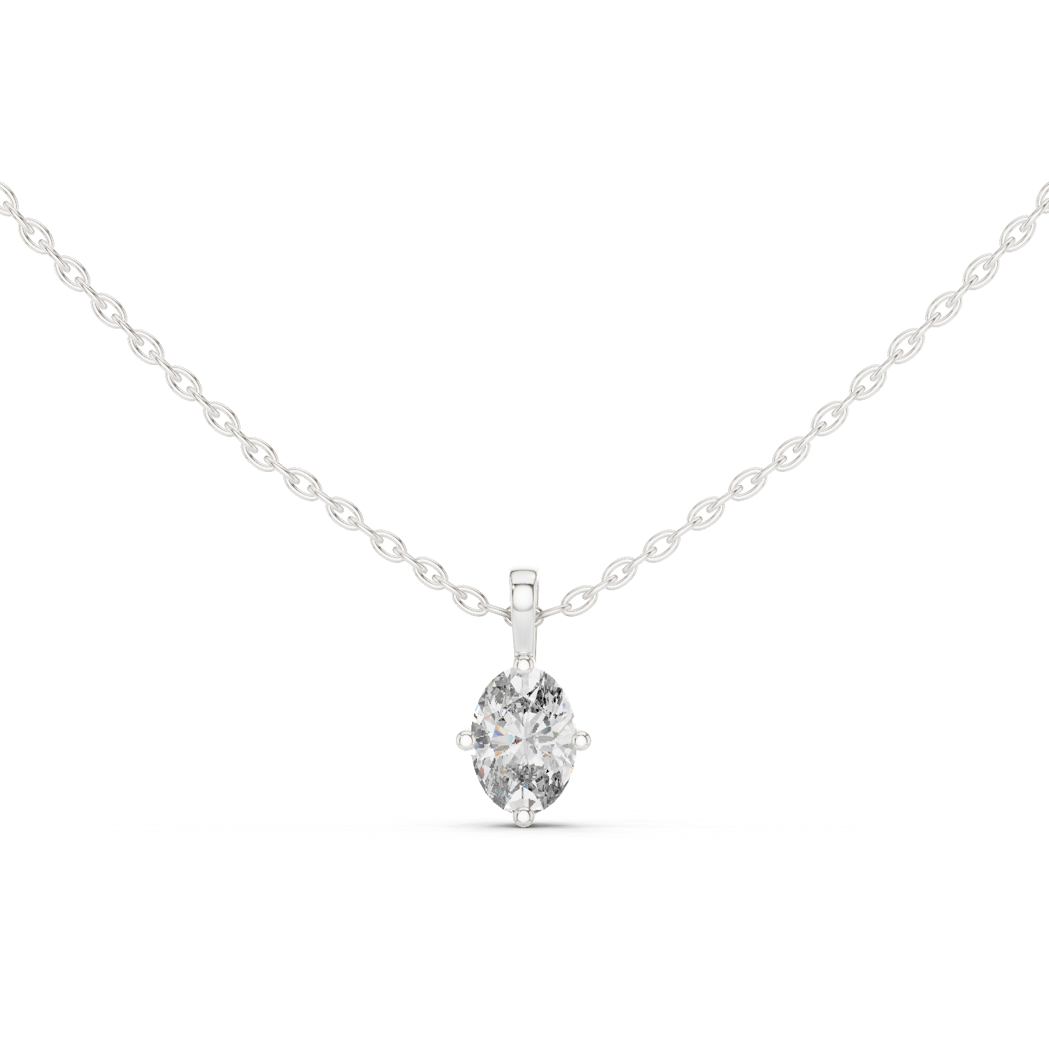 single oval clear gemstone pendant