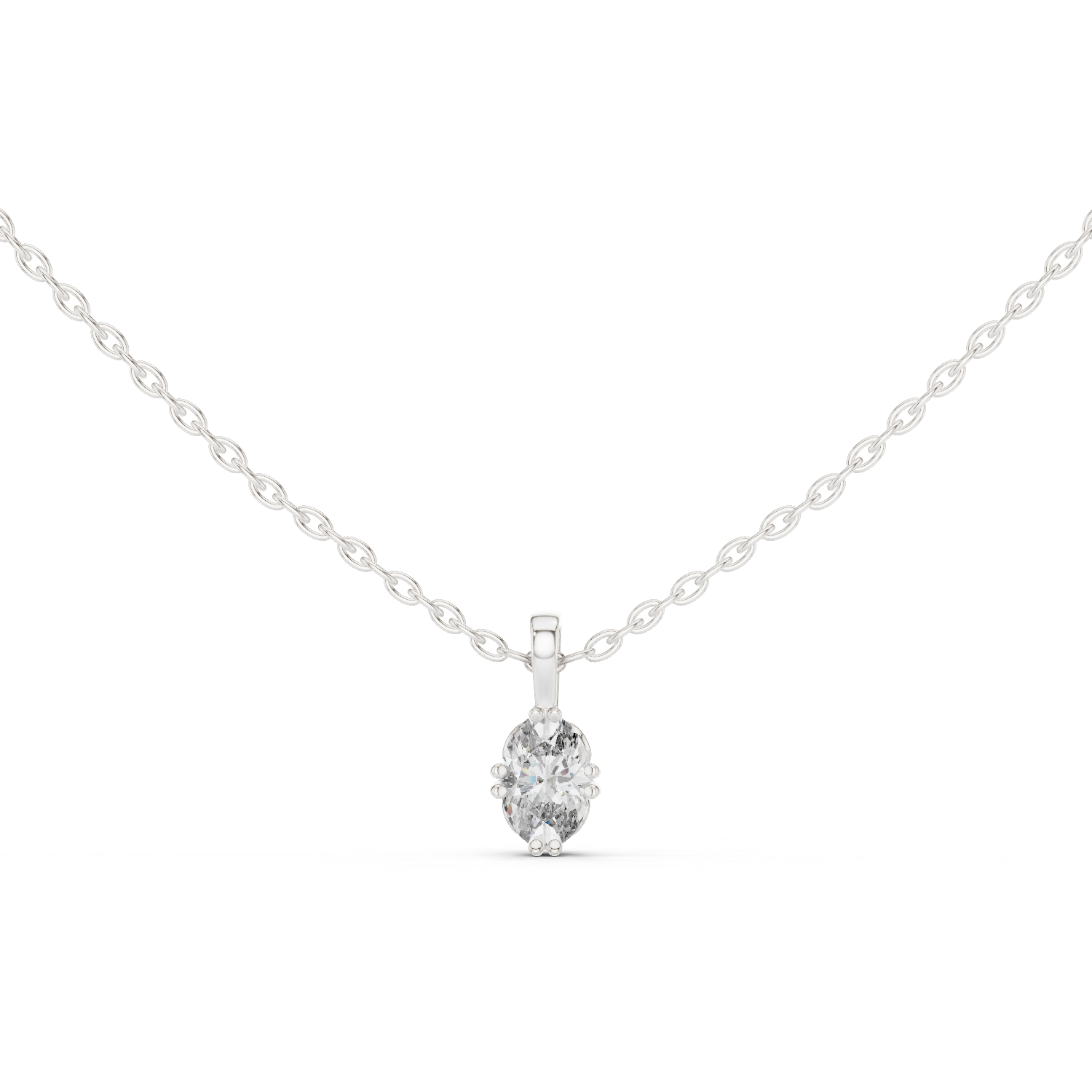 classic elegance stunning oval-shaped diamond pendant