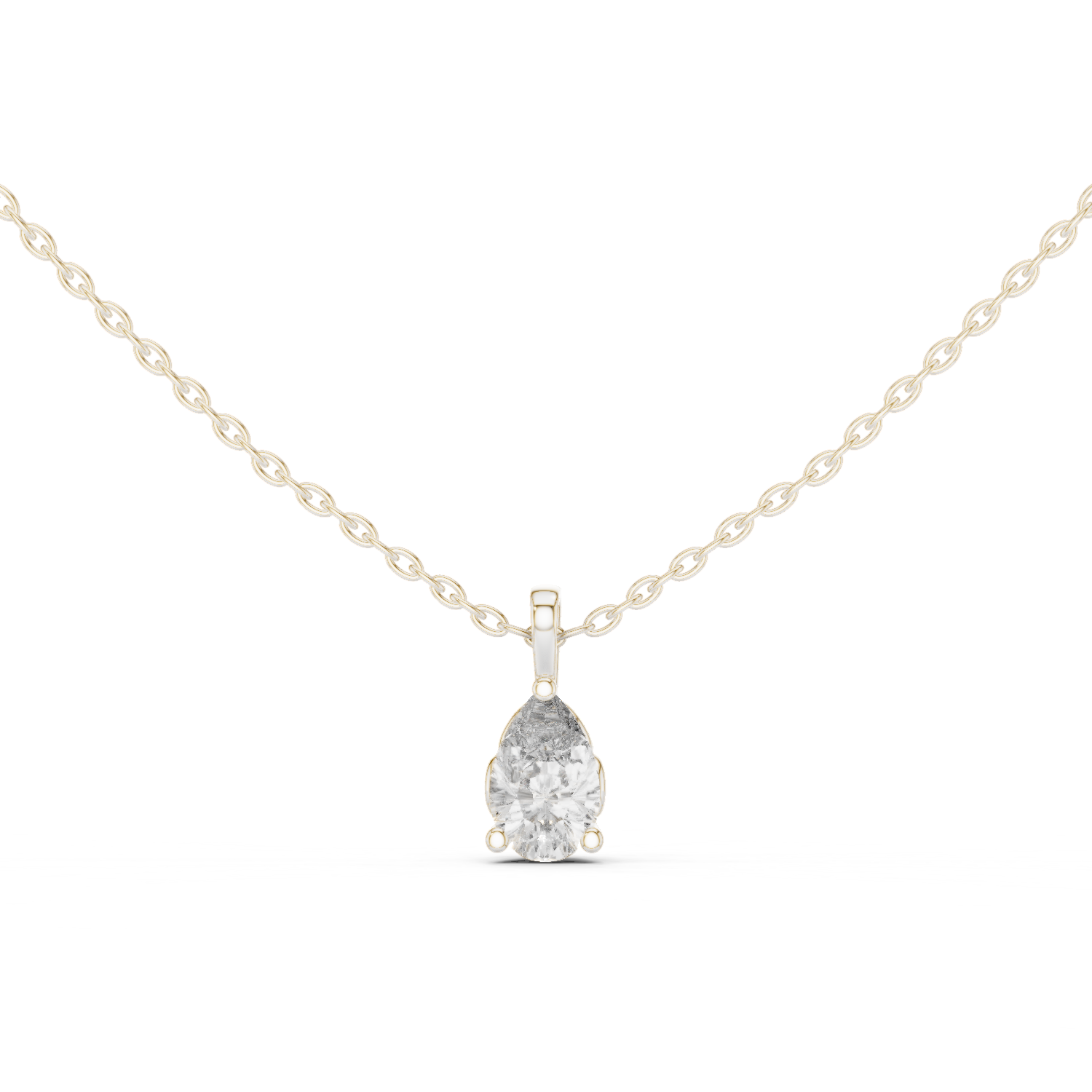 a classic three-prong setting with a polished bail.