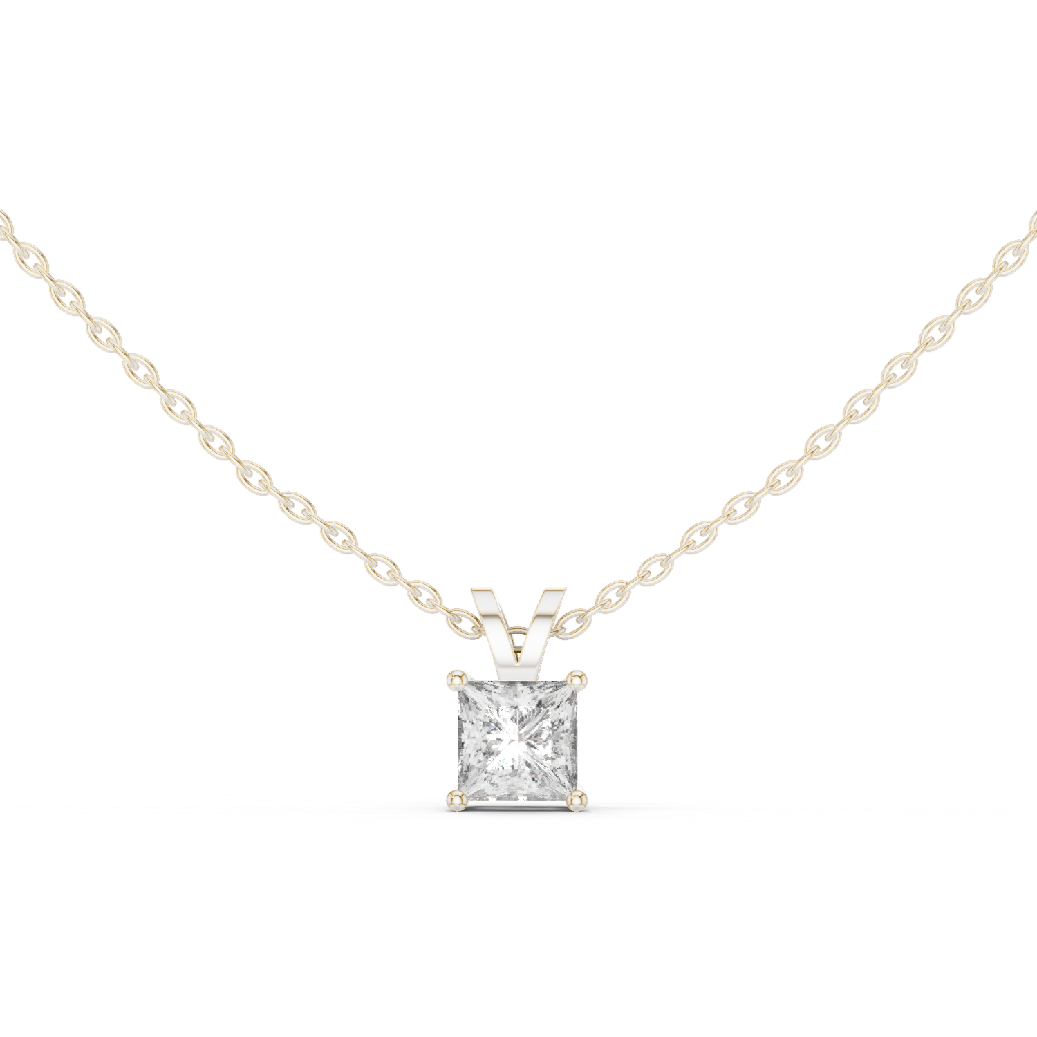 Princess-Cut Diamond Solitaire Pendant