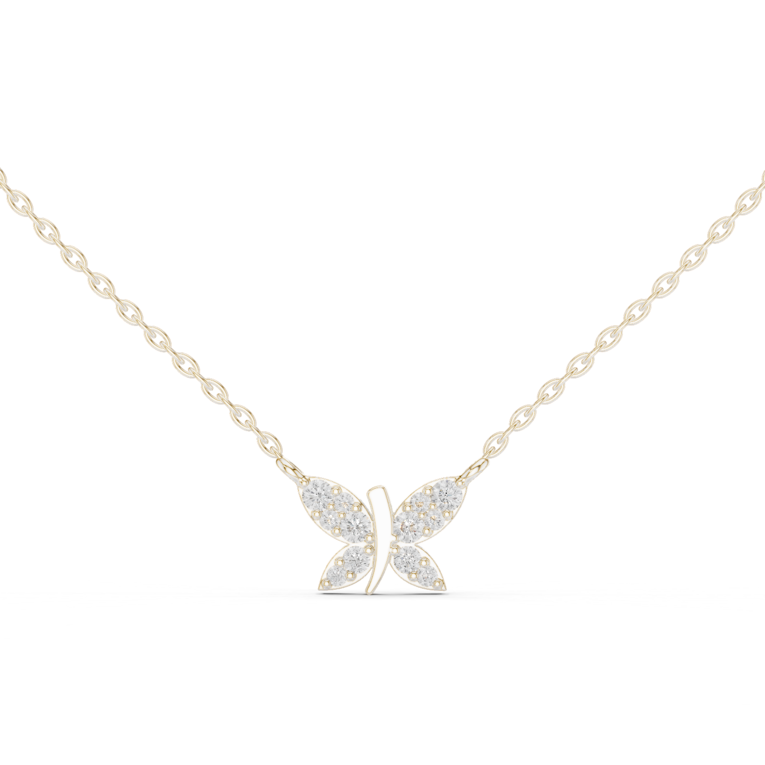 Butterfly-shaped diamond pendant