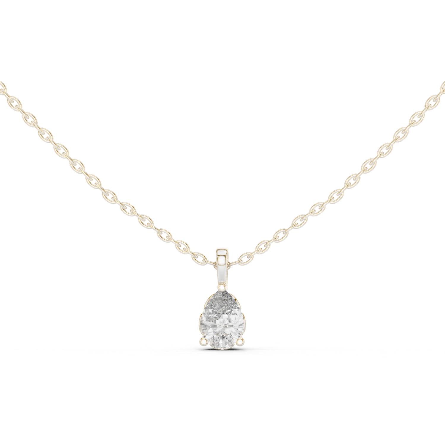 Radiant pear-shaped diamond pendant