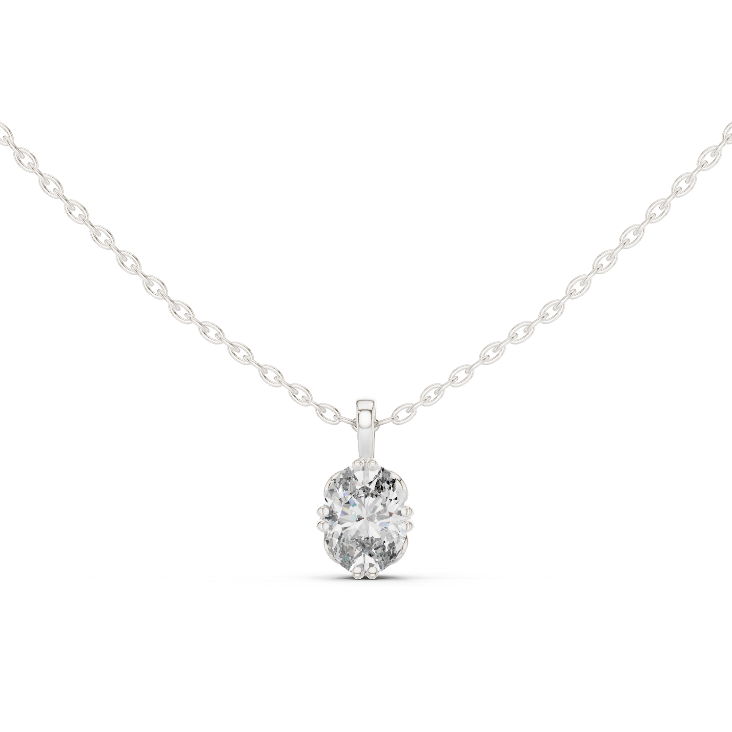 Oval Diamond Rose Gold Pendant