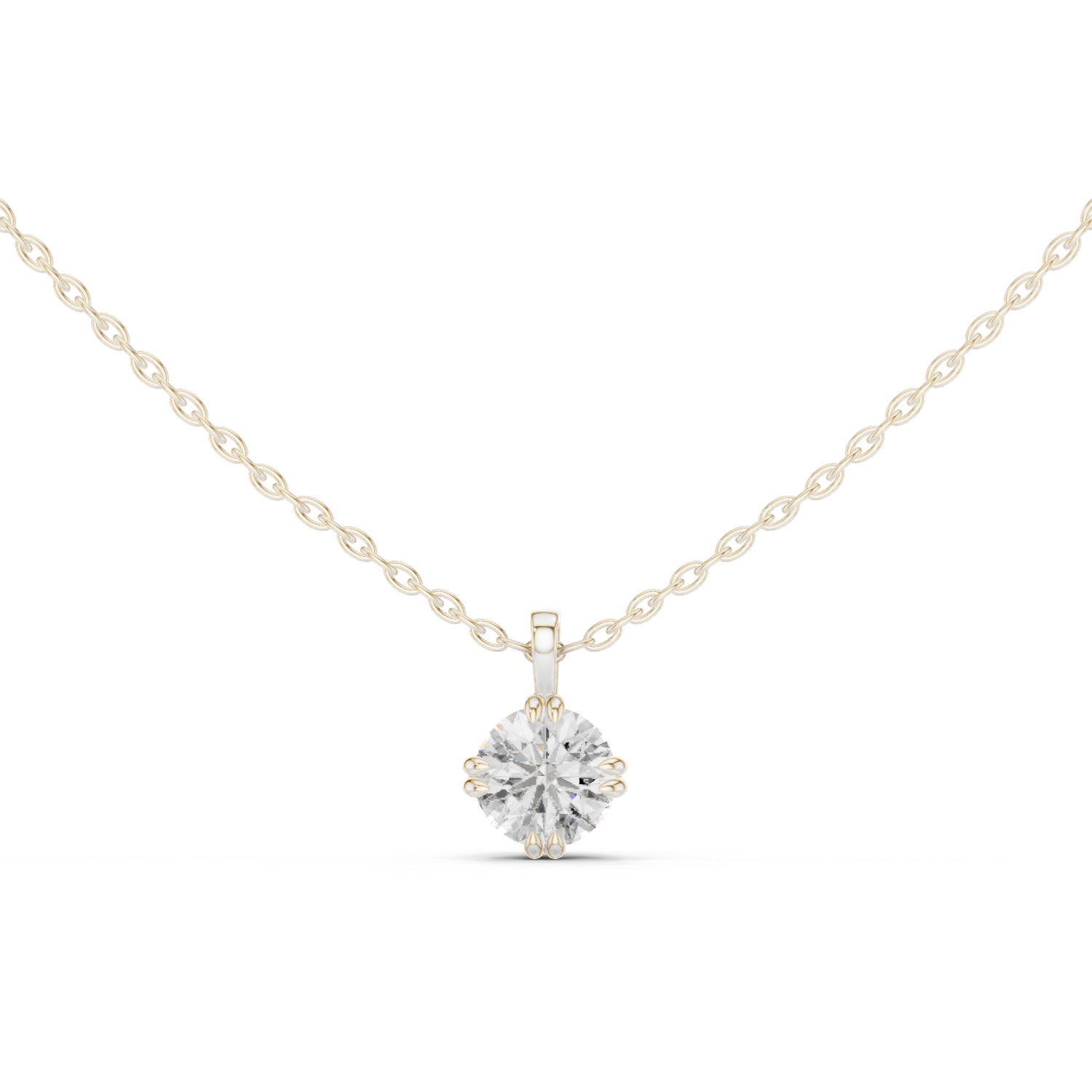 Pendant with Round Brilliant Diamond in Crown Setting
