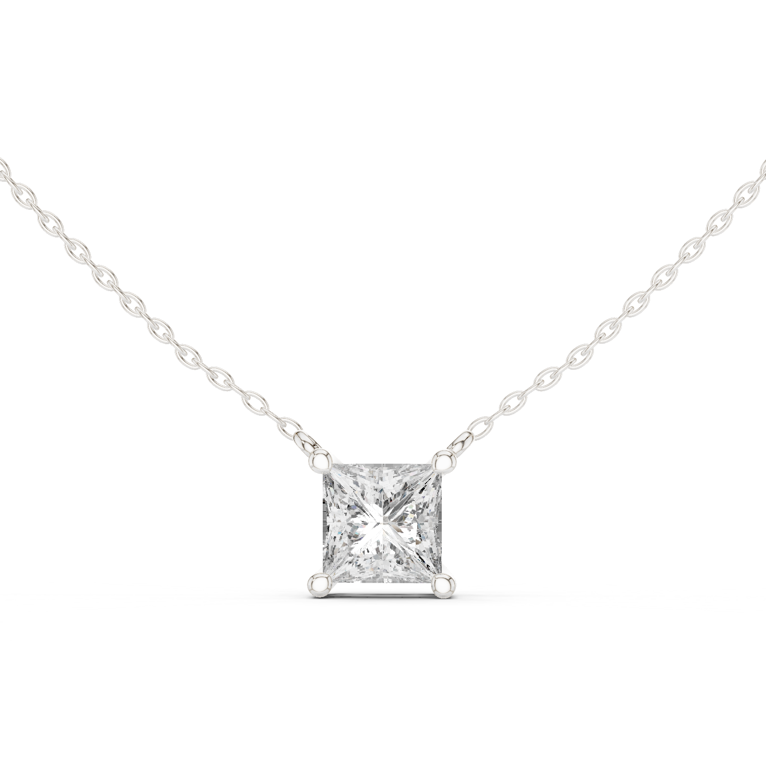 Princess-Cut Solitaire Diamond Pendant