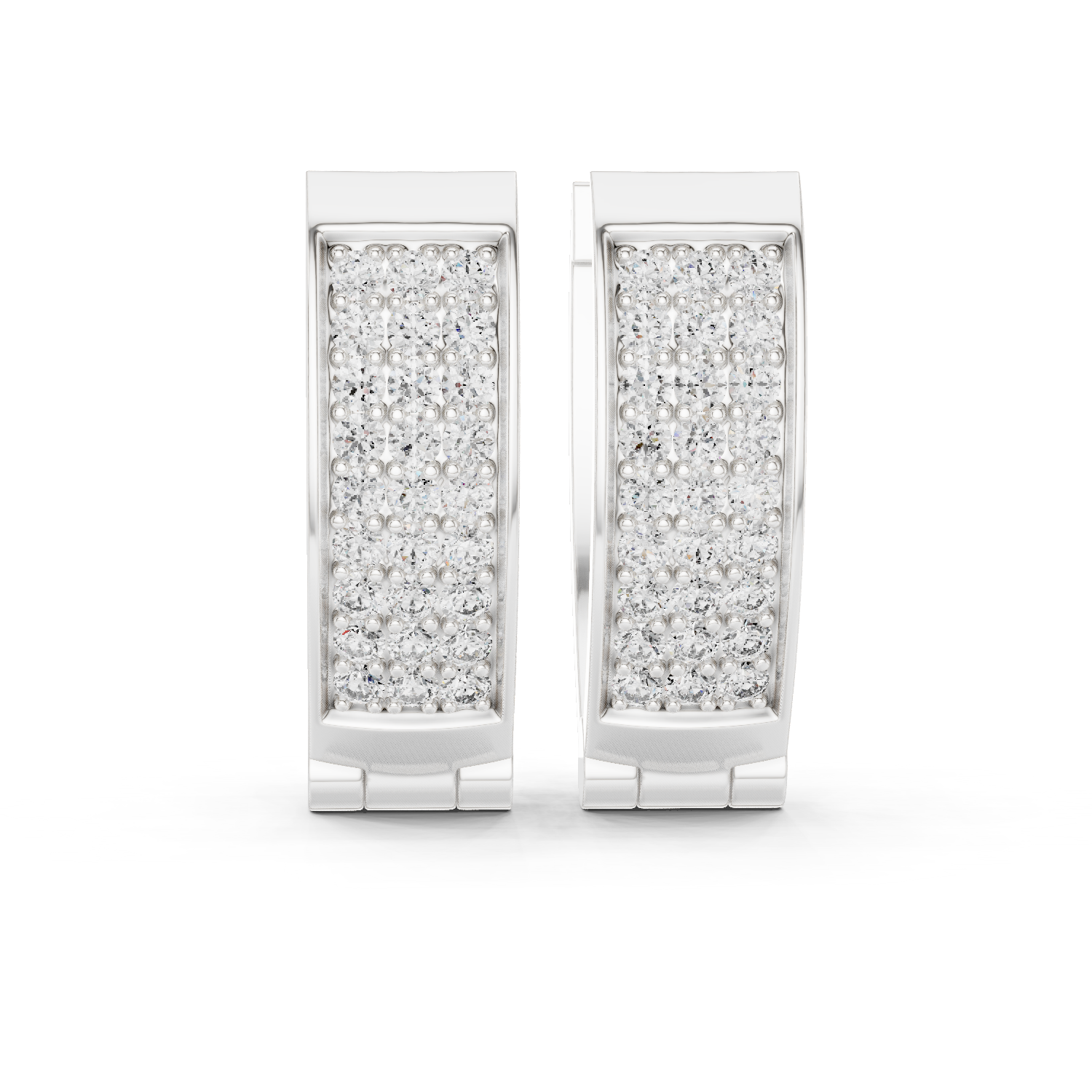 Rose Gold Diamond Pav‚ Hoop Earrings
