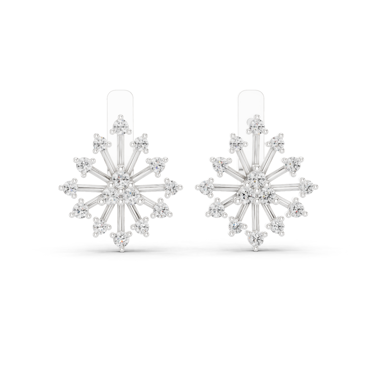 Radiant Starburst Diamond Earrings.
