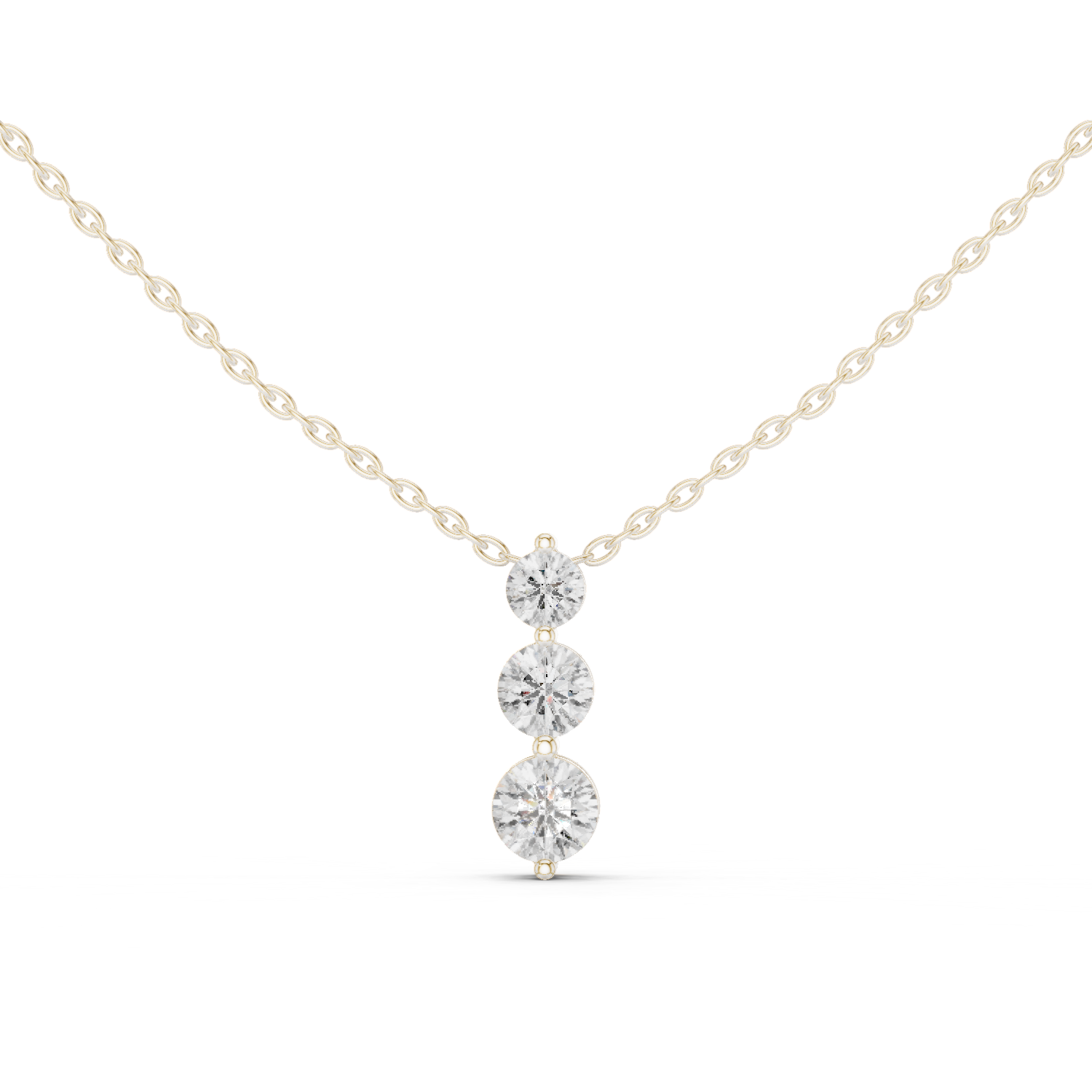 Three-Stone Round Diamond Pendant