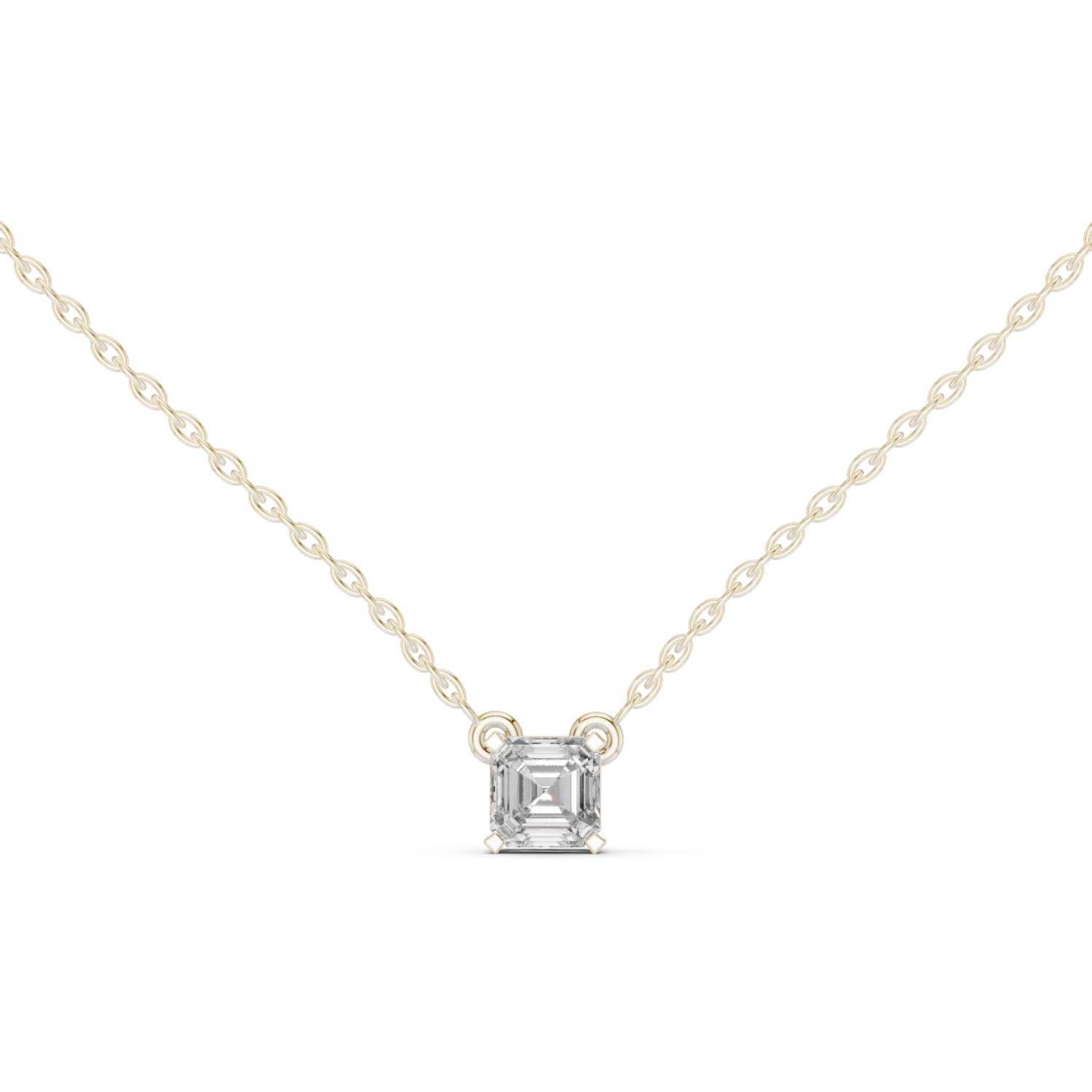 Asscher-Cut Diamond Solitaire Pendant