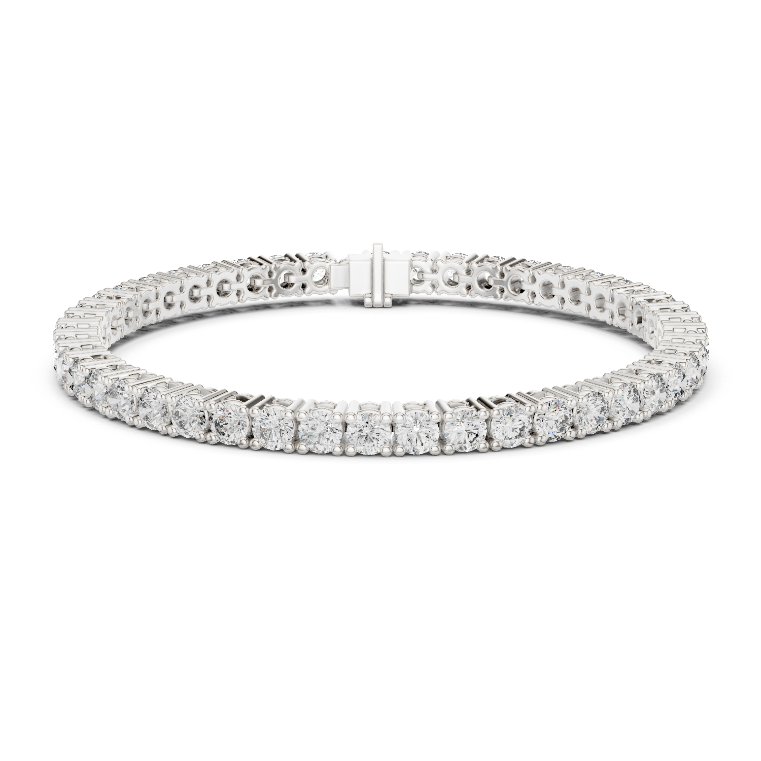 Bracelet with round diamonds in a tennis style.