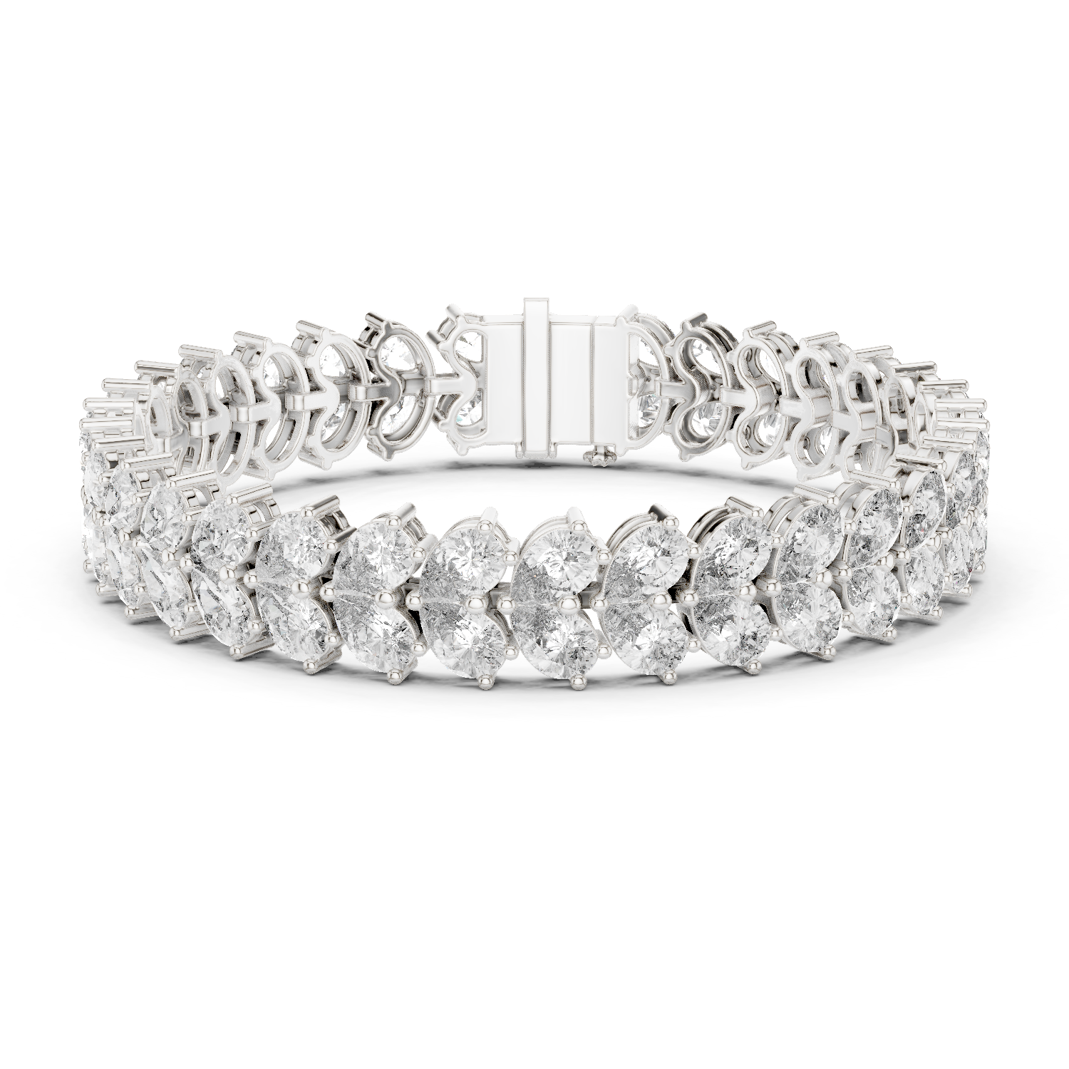Double Row Pear-Shaped Diamond Bracelet