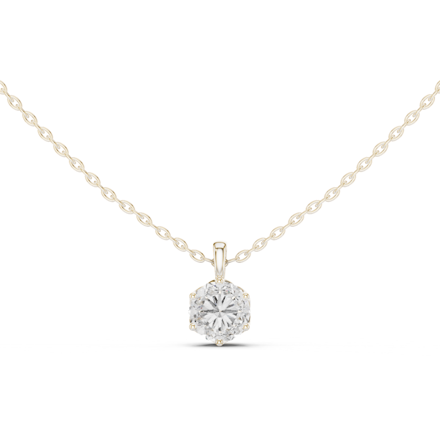 Pendant with Round Brilliant Diamond and Pavé-Set Bail