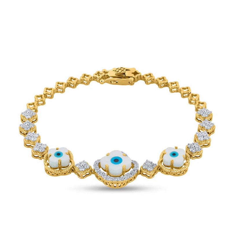 Ethereal Evil Eye Blossom Bracelet