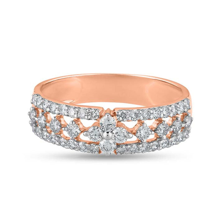 Silver Snowflake Diamond Ring