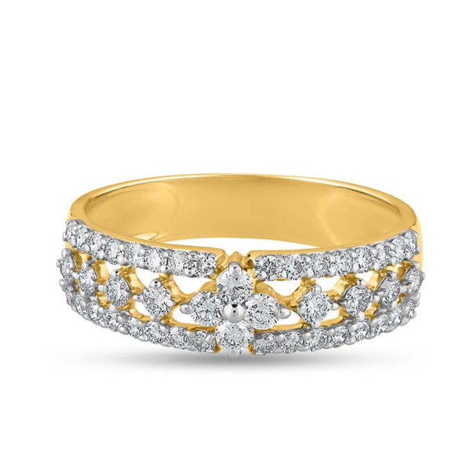Silver Snowflake Diamond Ring