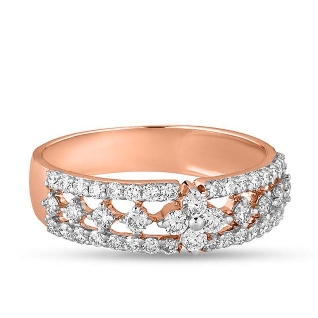 Silver Snowflake Diamond Ring