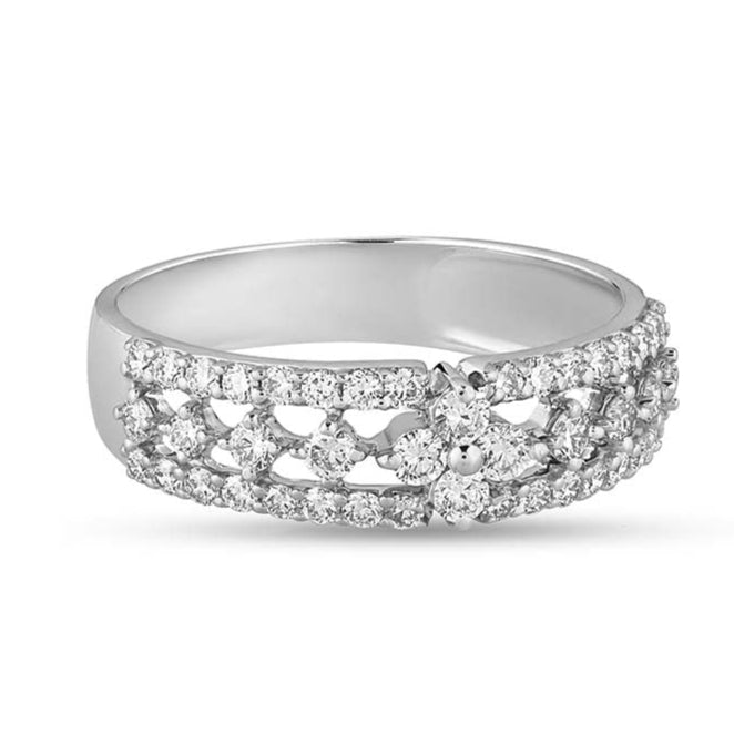 Silver Snowflake Diamond Ring