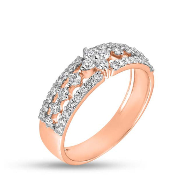 Silver Snowflake Diamond Ring